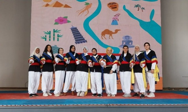 My traditional drum playing at a Korean event in Egypt