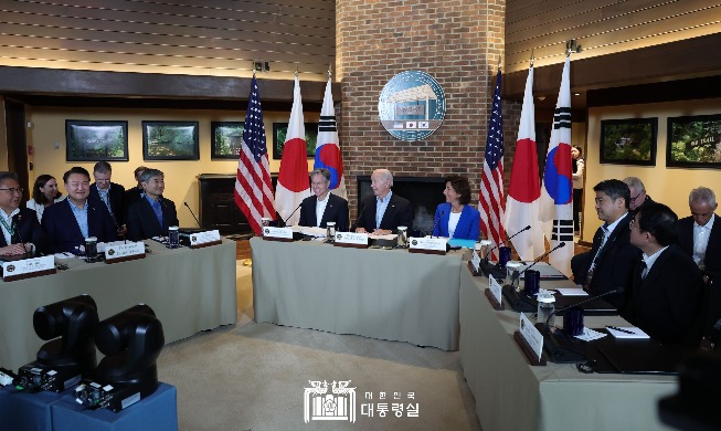 Remarks by President Yoon Suk Yeol at the Trilateral Leaders’ Summit at Camp David