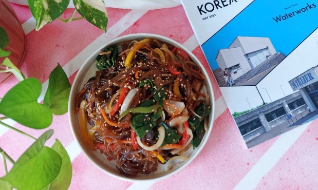 My Egyptian-style version of the Korean glass noodle dish japchae